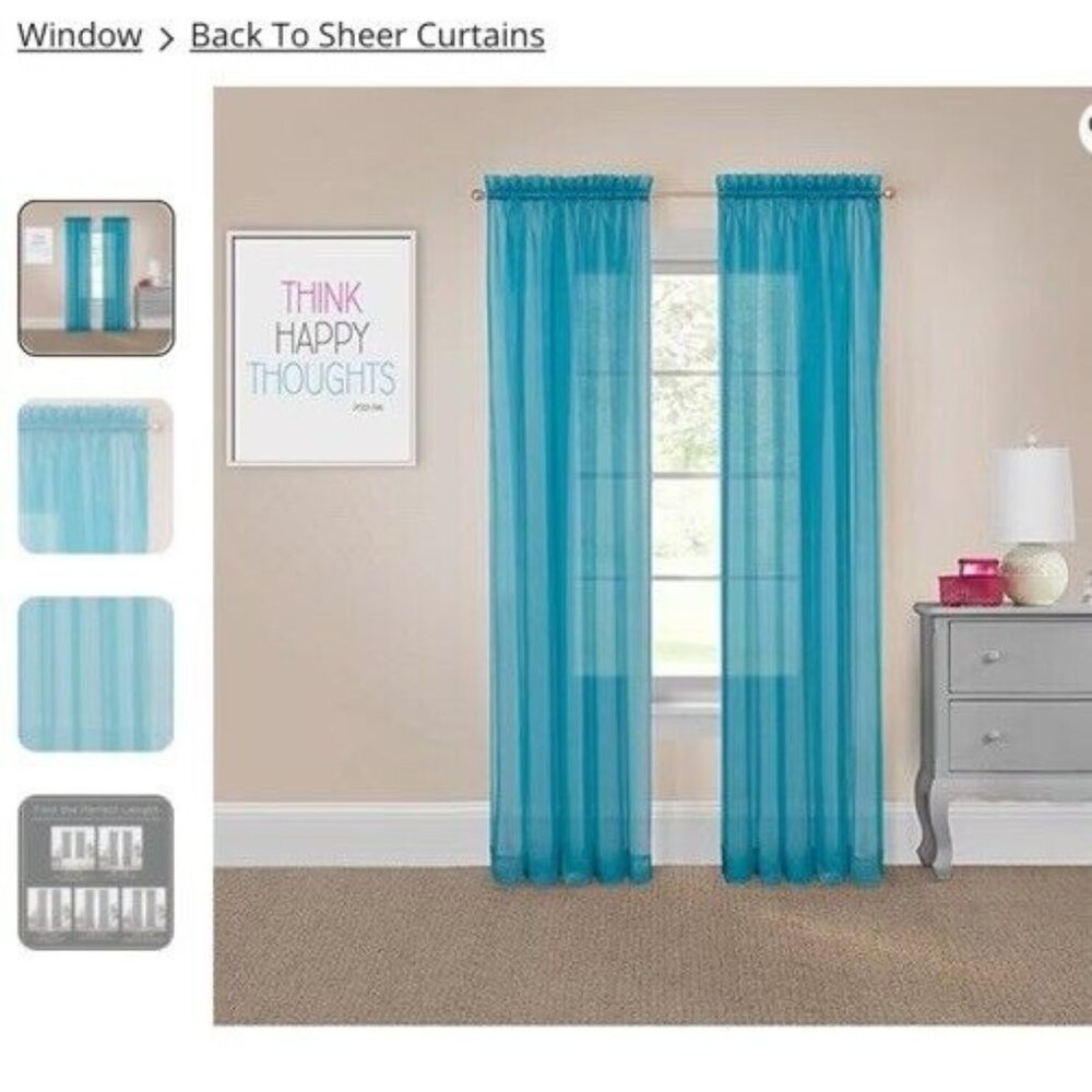Windows Pairs to go Victoria Voile Sheer Rod Curtain 59 In X 95 (2 panels}